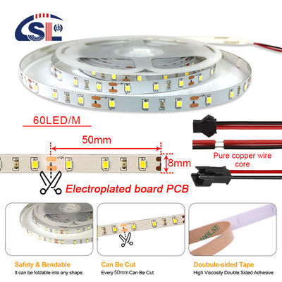 3- DC12V24V 60leds 8mm10mm 3000k 4000k 6500k Electroplate SMD2835 Led Strip Light pour la décoration intérieure