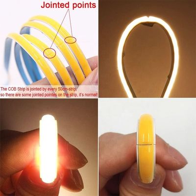 100lm/w DC 12V24V 8mm 320leds bleu flexible COB LED Strip Light pour le cabinet chambre à coucher décoration de la cuisine
