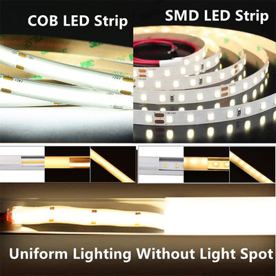 480Leds 6500K Lumière à bande LED COB flexible blanche pour décoration intérieure en tension 12V/24V