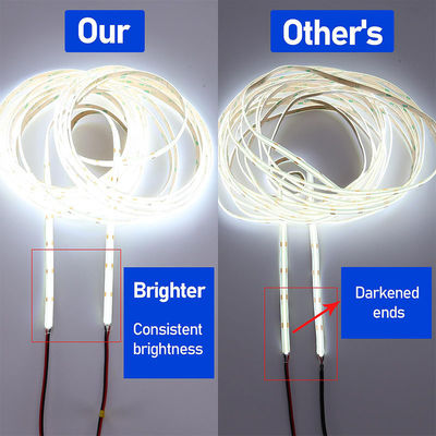 Non étanche à l'eau 12V24V 8mm10mm 480Leds 6500K Blanc CE RoHs COB LED flexible