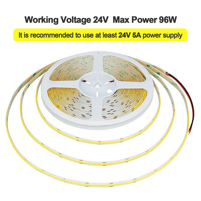 Non étanche à l'eau 12V24V 8mm10mm 480Leds 6500K Blanc CE RoHs COB LED flexible
