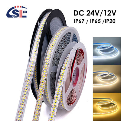 Lumières LED à bande LED à l'épreuve de l'eau SMD2835 240 leds 8mm 24v 12v 3000K 4000K 6500K IP67 IP65 IP20
