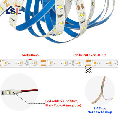 5v 8mm 3000K 320leds IP65 imperméable à l'eau 1cm une coupe COB flexible SMD2835 lumière à bande LED