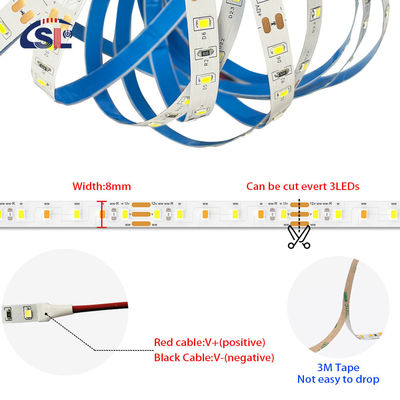 5V 8mm 320LEDs 4000K IP65 1cm Une plaque électroplate imperméable à l'eau COB Flexible LED Strip Light
