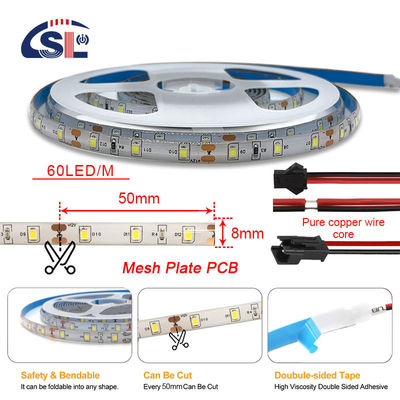 5V 8mm 320LEDs 3000K 4000K IP65 1cm une coupe électroplate imperméable à l'eau COB LED flexible