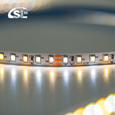 Lumière à haute luminosité 12v24v 8mm 120leds 3000K-6500K CCT Plaque de découpe par gravure à double couleur SMD2835 LED Strip Light