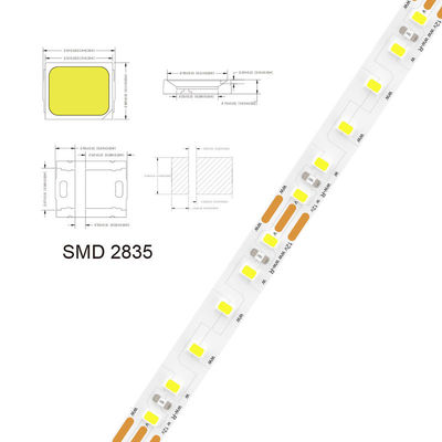 5V 8mm 320leds 4000K 1cm une coupe IP65 imperméable à l'eau électroplate flexible COB LED Strip Light