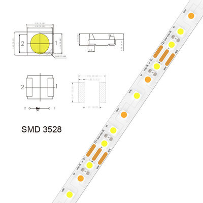 3000K 4000K 5V 8mm 120leds IP65 étanche à l'eau SMD2835 LED Strip Light avec IP65