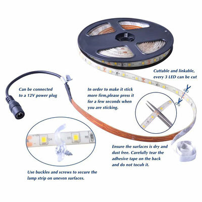 3000K 4000K 5V 8mm 120leds IP65 étanche à l'eau SMD2835 LED Strip Light avec IP65