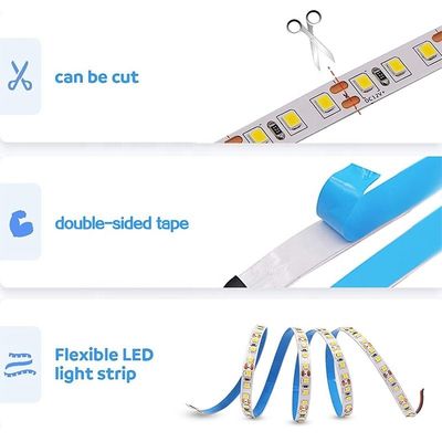 Contrôle tactile 8mm 120leds 3000K Blanc chaud SMD2835 LED Strip Light pour la décoration intérieure