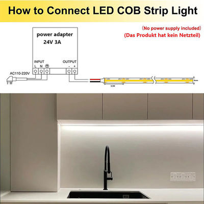 Lumière à bande LED 8mm10mm 480leds 3000K4000K6500K chaude Blanc naturel lumière COB flexible