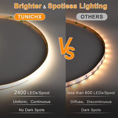 100lm/w haute luminosité IP20 8mm 480Leds COB LED Strip Light pour le salon de la cuisine