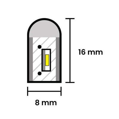IP65 LED bleu résistant à l'eau Neon Flex avec 120 LED/M et température de fonctionnement de 40 à 60 °C