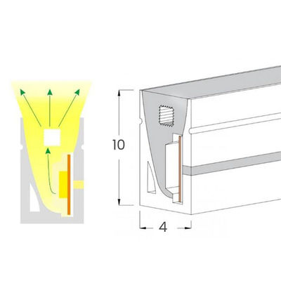 Neon Flex blanc naturel 4000K Mini 24V 4x10mm IP65 étanche à l'eau 168LED/m