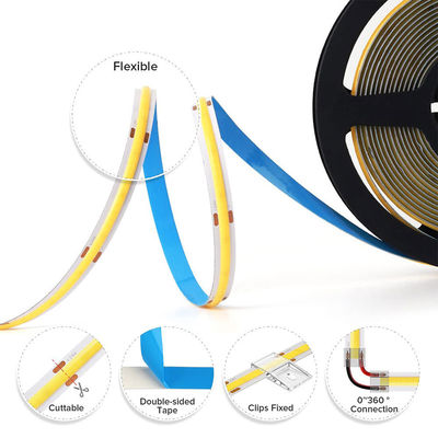 Lumière à bande LED à haute luminosité COB IP20 Ra90 8mm/10mm 12V24V 320Leds 3000K4000K6500K pour le salon