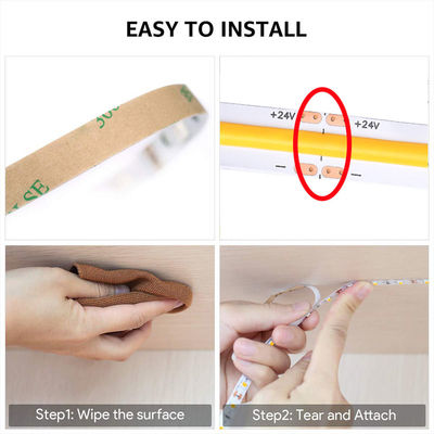 COB LED Strip Light IP20 8mm Largeur 12V24V 320leds 3000K4000K6500K pour le salon de la cuisine