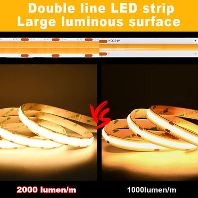 CE RoHs IP44 Ra80 COB LED Strip Light 8 mm Largeur 110V/220V 320Leds 3000K4000K6500K 3