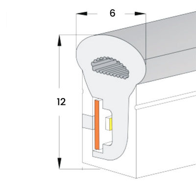 Neutre blanc 120LED/m LED blanc frais néon Flex IP65 DC étanche 12V 6x12mm Kit complet