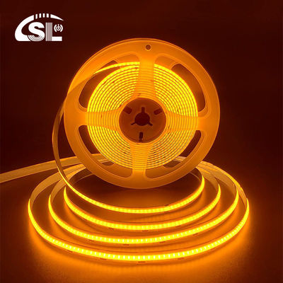 IP20 12V 24V Flexible COB Led Strip Light 8mm 320Leds Orange étanche à l'eau