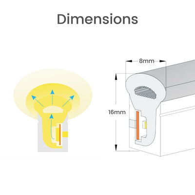 Neon Flex DC 12V IP65 étanche à l'eau 8x16mm 120 LED/M Kit complet 12V pour le fonctionnement énergétique