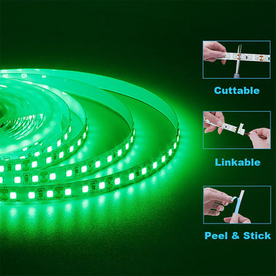 Classification IP20 Haute luminosité personnalisée 5V 120LEDs vert une lumière une coupe électroplate SMD2835 LED Strip Light