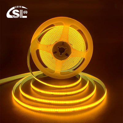 Hôtel House COB LED Strip Light CE RoHs IP20 Ra90 8 mm Largeur 12V 24V Jaune doré