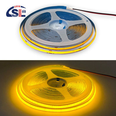 Hôtel House COB LED Strip Light CE RoHs IP20 Ra90 8 mm Largeur 12V 24V Jaune doré