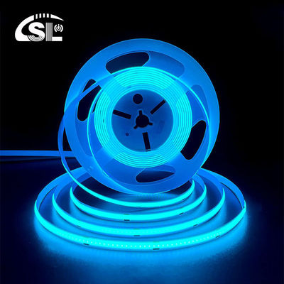 320Leds haute luminosité bleu glacé COB LED Strip Light CE RoHs IP20 8mm largeur 12V24V