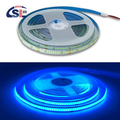 320Leds haute luminosité bleu glacé COB LED Strip Light CE RoHs IP20 8mm largeur 12V24V
