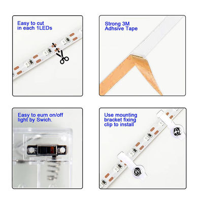 Décoration intérieure 3000K/4000K/6500K Electroplate flexible SMD2835 LED Strip Light 5V 8mm 120LED