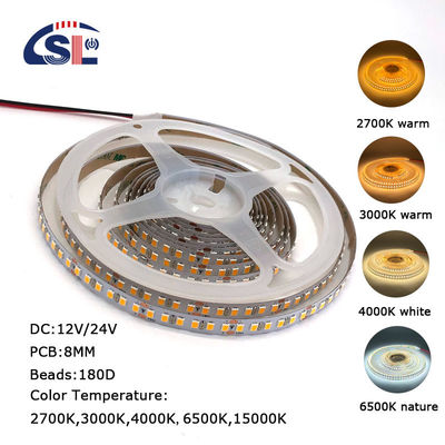 IP20 4100K 180LEDS/M 24v SMD 2835 LED Strip Light pour la décoration en blanc naturel