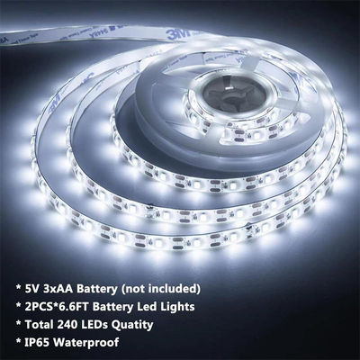DC 24V 5V 120LEDs 8mm 6500K Blanc haute luminosité électroplate flexible SMD2835 LED