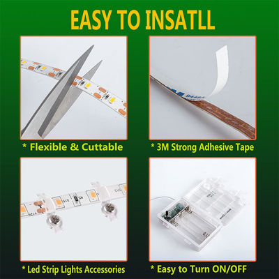 DC 24V 5V 120LEDs 8mm 6500K Blanc haute luminosité électroplate flexible SMD2835 LED