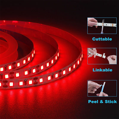 Longue 12V 8mm 120leds Plaque de découpe à la matrice rouge SMD2835 Lumière à bande LED pour éclairage commercial