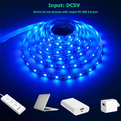 5V 8mm 120LEDs Blue LED Strip Light Electroplate SMD2835 Idéal pour l'intérieur et l'extérieur