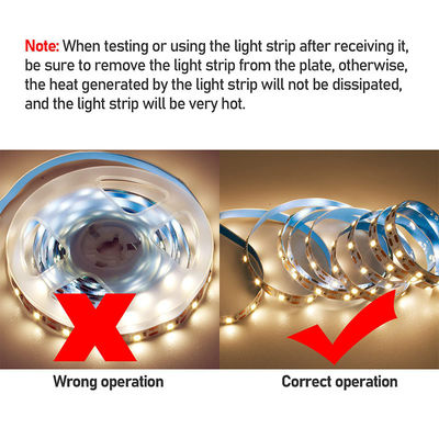 Appui à la diminution de la luminosité 5v 8mm 120leds 3000K chaud blanc électroplate flexible LED Strip Light
