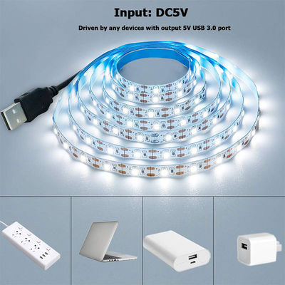120LED/m 5V 8mm 6500K Blanc une coupe électroplate flexible SMD2835 LED