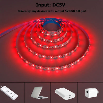 120 LEDs 8 mm Rouge Une lumière une coupe Electroplate flexible SMD2835 LED Strip Light 5v