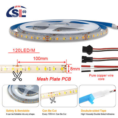 10 mm 240 leds 3000K-6500K CCT imperméable à l'eau ip65 double couleur SMD2835 LED Strip Light 12v24v