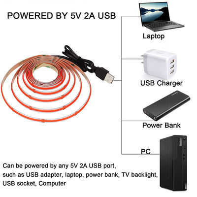 12V Dimmable rouge COB LED Strip Light pour la décoration intérieure et extérieure 8mm 320 LED