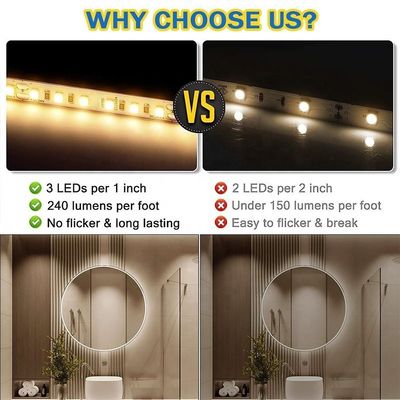 8mm 240leds 6500K Cold White SMD2835 LED Strip Light avec mode commutateur de télécommande