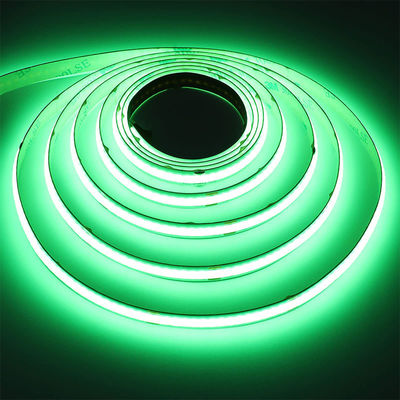 Green COB LED Strip Light 8mm 320leds 12v24v pour une longue durée de vie extérieure et intérieure