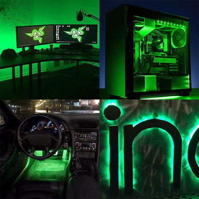 Green COB LED Strip Light 8mm 320leds 12v24v pour une longue durée de vie extérieure et intérieure