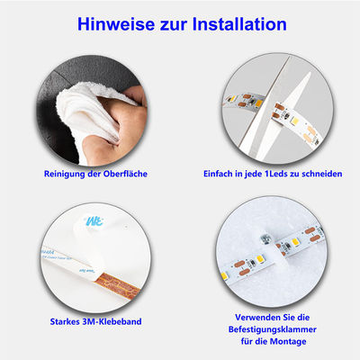 Rating IP20 Haute luminosité 5v 8mm 120leds 6500K Plaque électroplate flexible blanche SMD2835