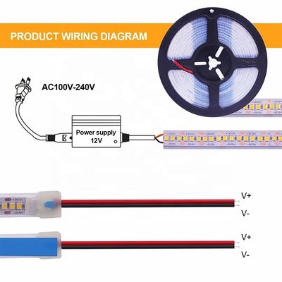 IP67 étanche 12V 24V bande LED Blanc chaud Blanc 2835 120LED/m pour le jardin extérieur