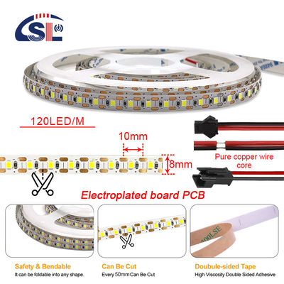 2200 lm Haute luminosité 2835 120 led/m LED bande 8 mm largeur 12V 24V bande lumineuse à coupe simple