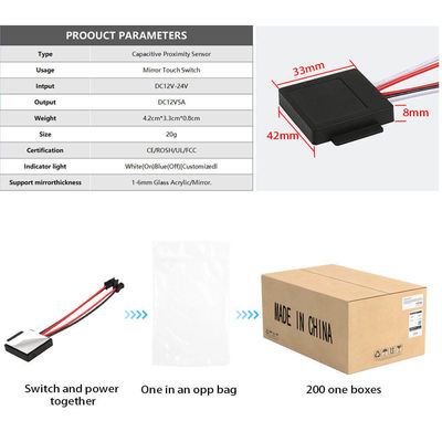 SL 12V 5A 60W Capteur lumineux intelligent Commutateur tactile pour miroir de salle de bain