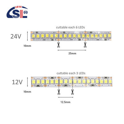 Électroplate 12V/24V 240D 3000 4000k 6000K 2835 Éclairage à bande LED Pour l'éclairage des miroirs