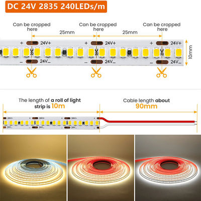 120 LED Double rangée LED bande pour la salle de bain de l' hôtel miroir 12V 5MM 2835 miroir chaud blanc
