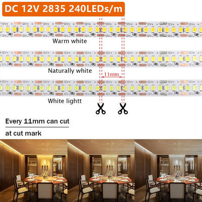 120 LED Double rangée LED bande pour la salle de bain de l' hôtel miroir 12V 5MM 2835 miroir chaud blanc